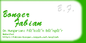 bonger fabian business card